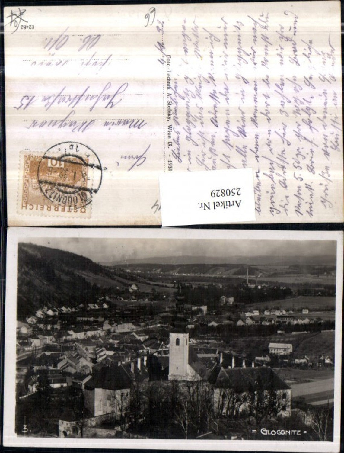 250829,Gloggnitz Totale m. Kirche Schloss