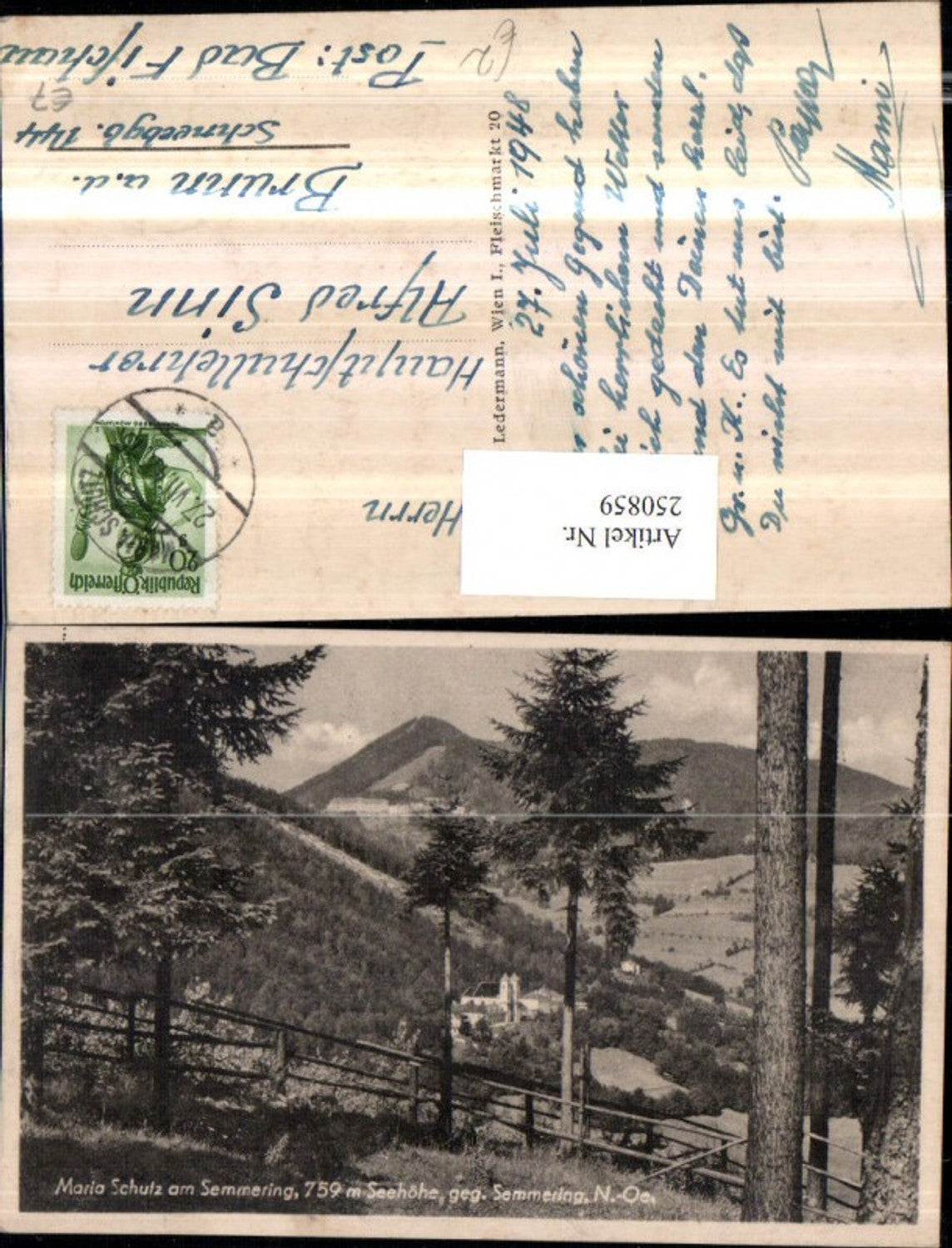 250859,Maria Schutz am Semmering Kirche geg. Semmering