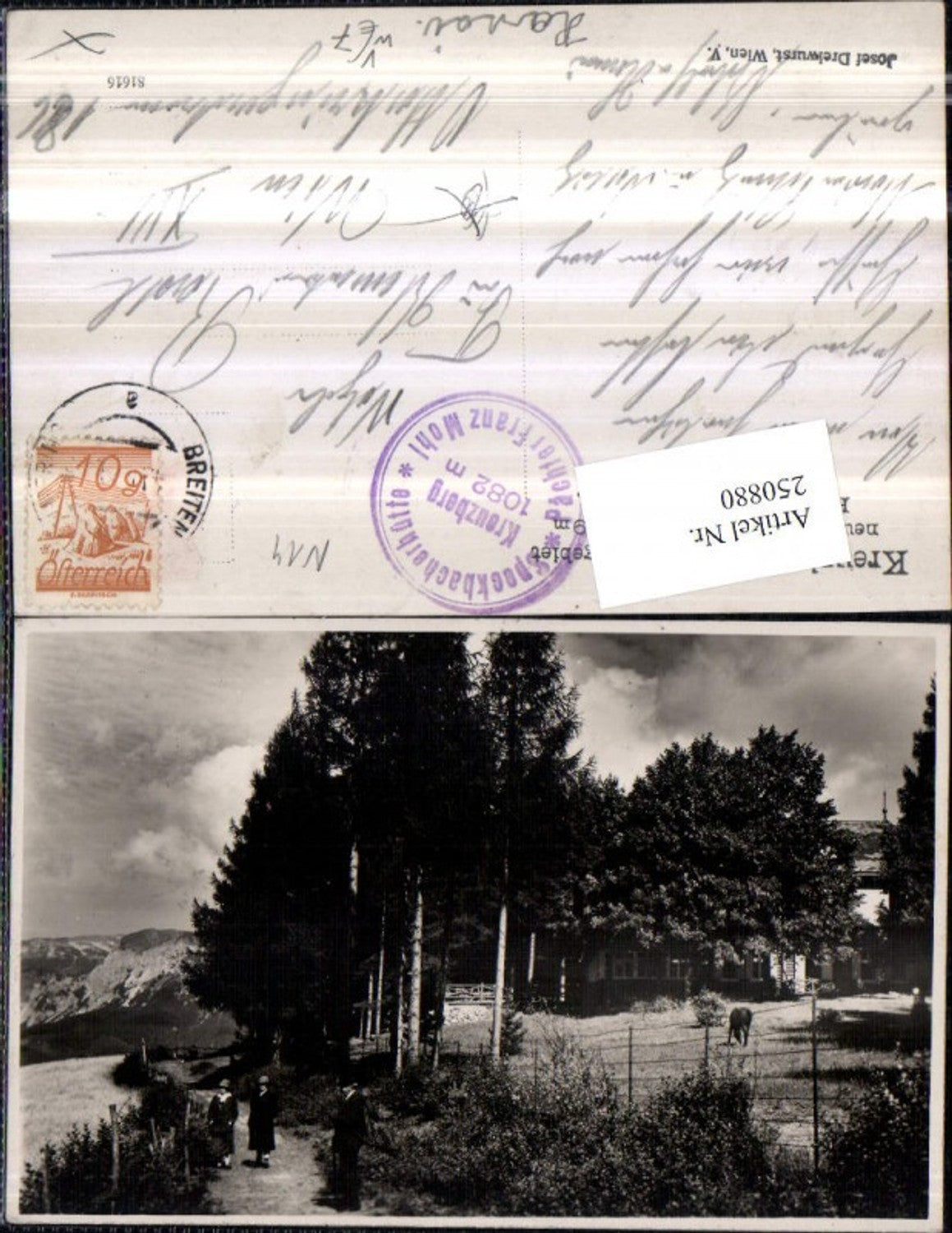 250880,Kreuzberg am Semmering b. Payerbach Speckbacherhütte pub Josef Dreiwurst Wien