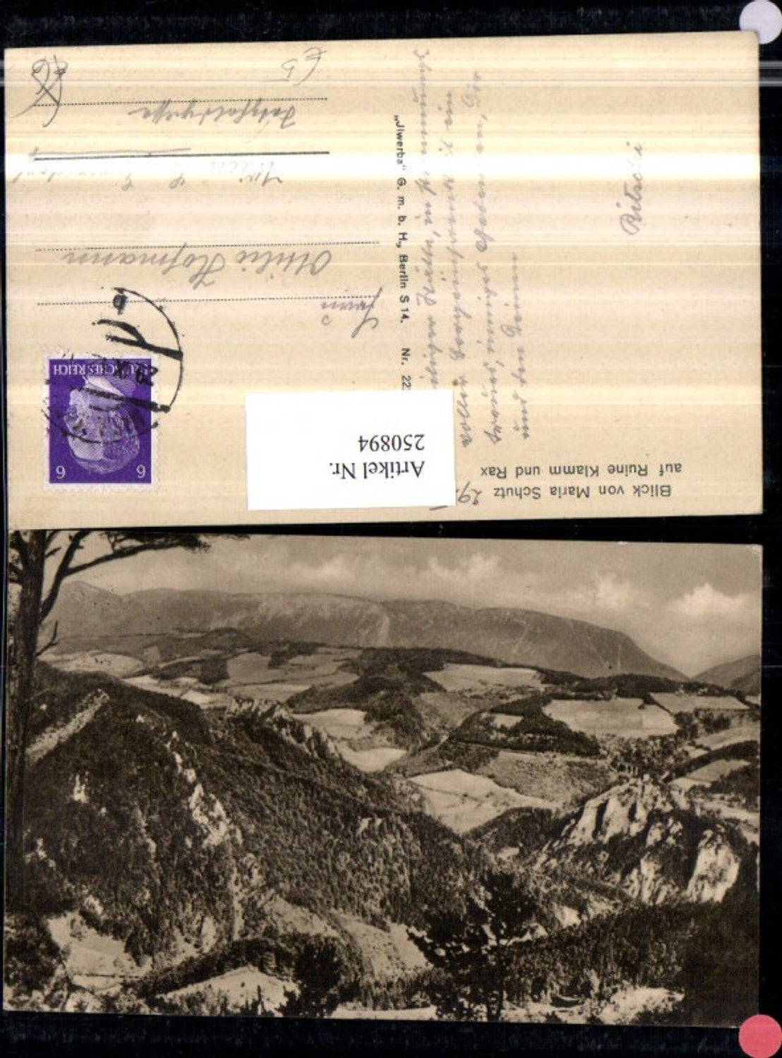 250894,Blick von Maria Schutz auf Ruine Klam u. Rax
