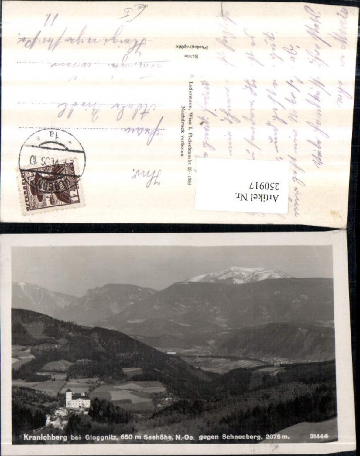 250917,Kranichberg Schloss b. Gloggnitz geg. Schneeberg