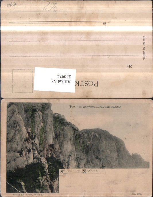 250924,Gruß von d. Raxalpe b. Reichenau Blivk con d. Wildfährte zum Zsigmondy-Gamseck