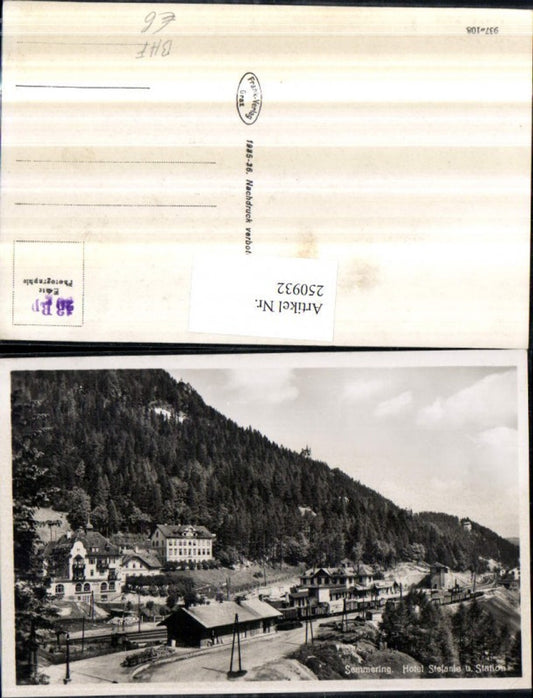 250932,Semmering Hotel Stefanie u. Station Bahnhof