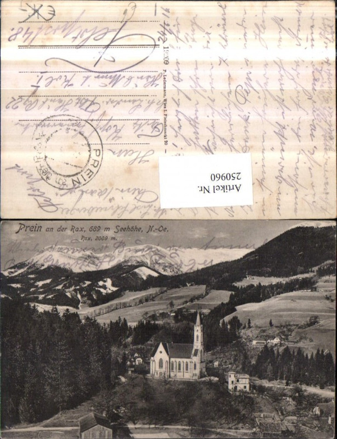 250960,Prein an d. Rax Kirche m. Rax