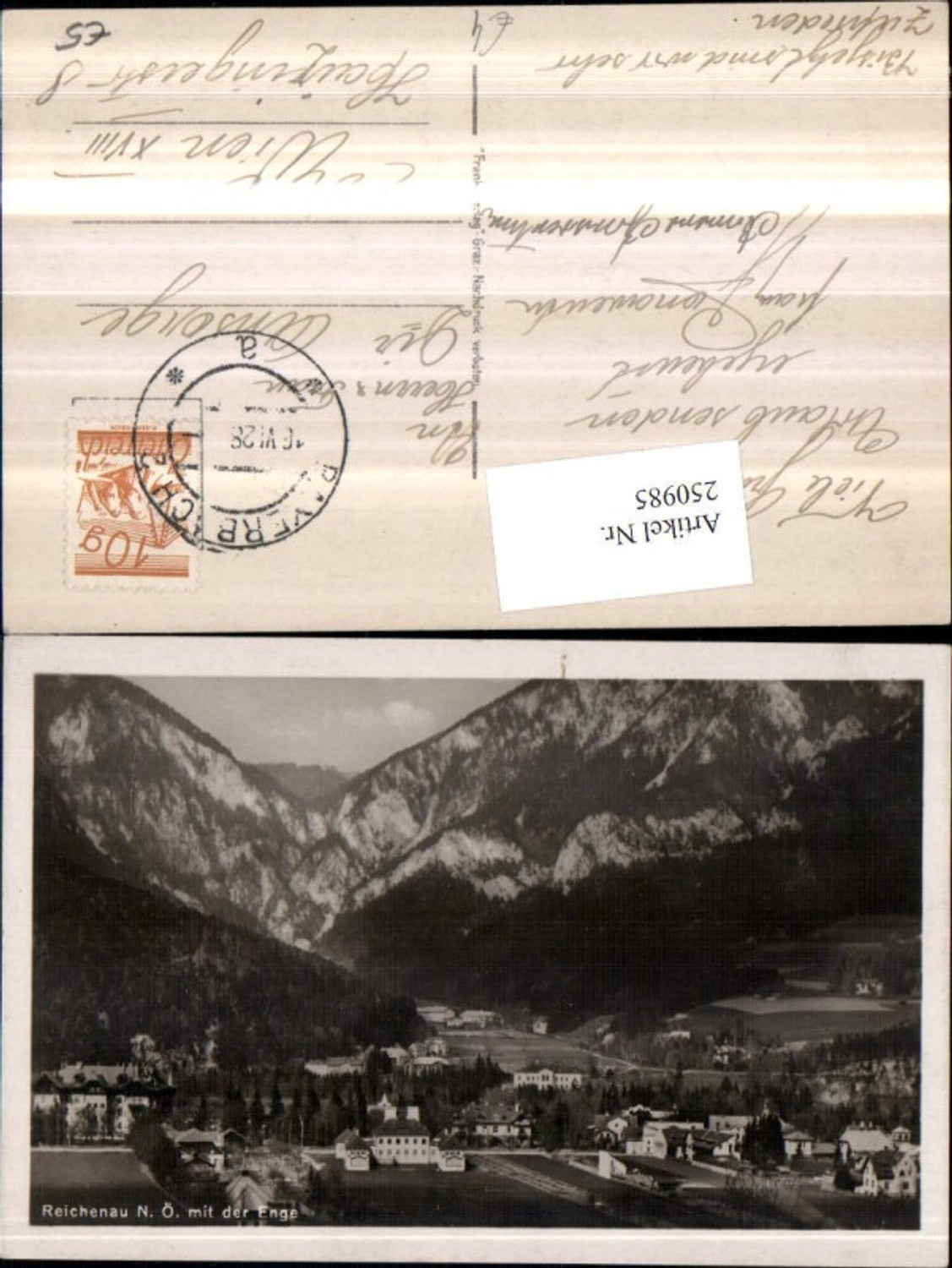 250985,Reichenau an d. Rax Teilansicht m. d. Enge