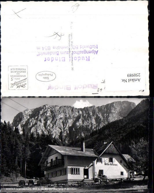 250989,Binder Wirtshaus im Reisstal Reißtal geg. Kahlmäuer b. Nasswald Schwarzau im Gebirge