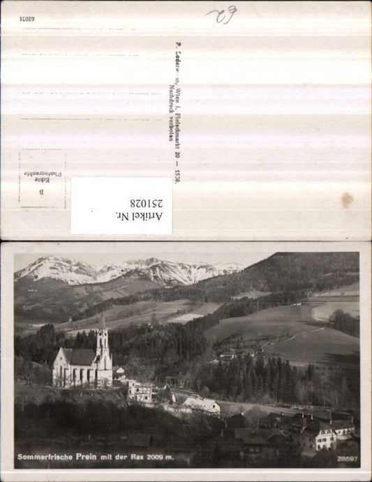 251028,Prein an d. Rax Teilansicht Kirche m. Rax