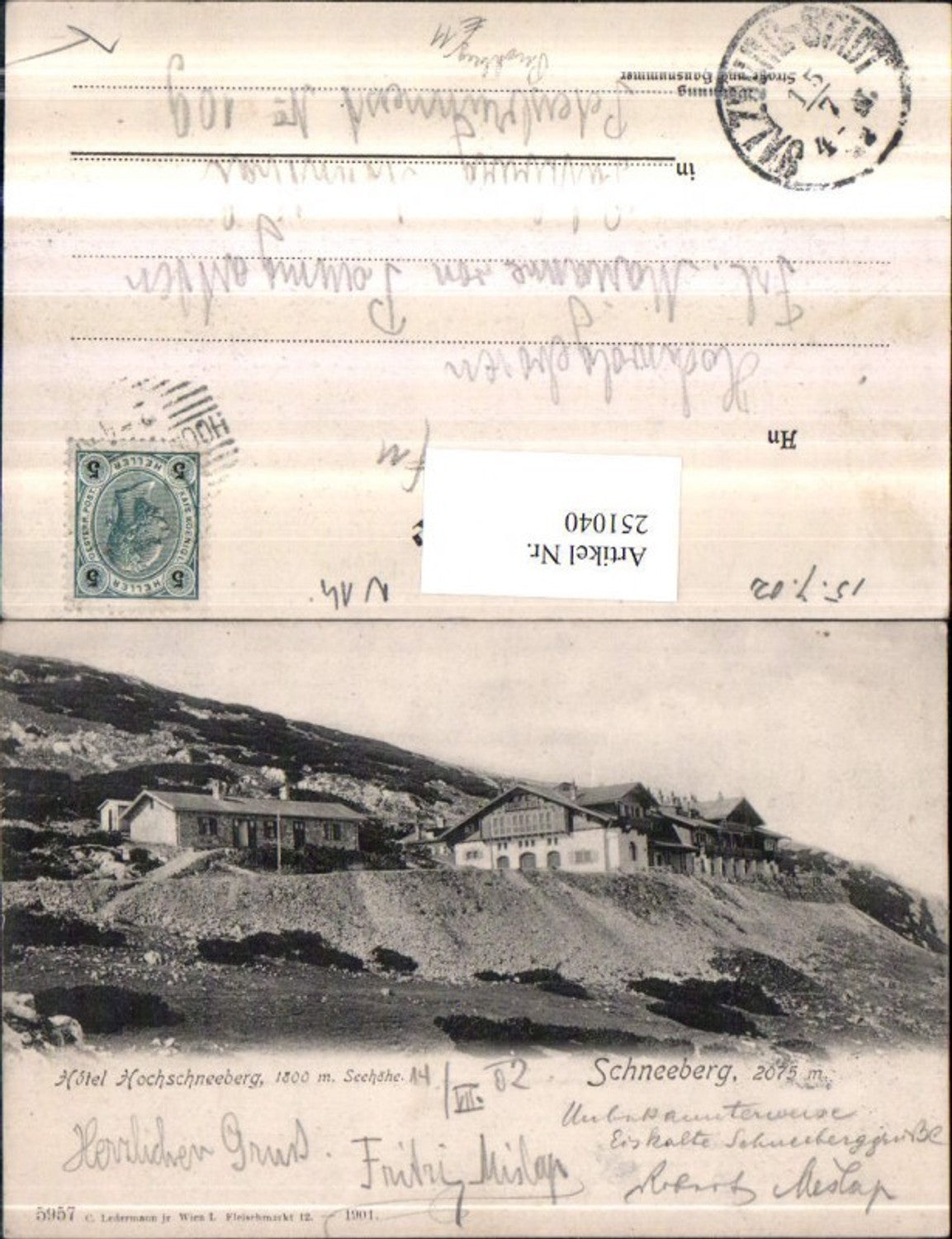 251040,Schneeberg Hotel Hochschneeberg b. Puchberg