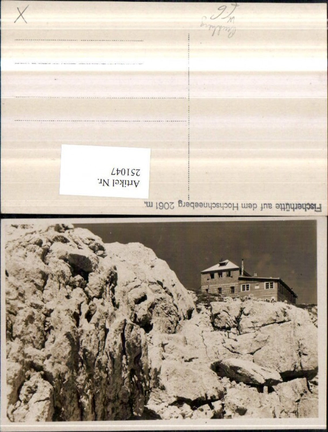 251047,Fischerhütte Berghütte auf d. Hochschneeberg b. Puchberg