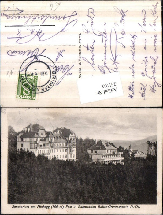 251105,Sanatorium am Hochegg Post u. Bahnstation Edlitz-Grimmenstein