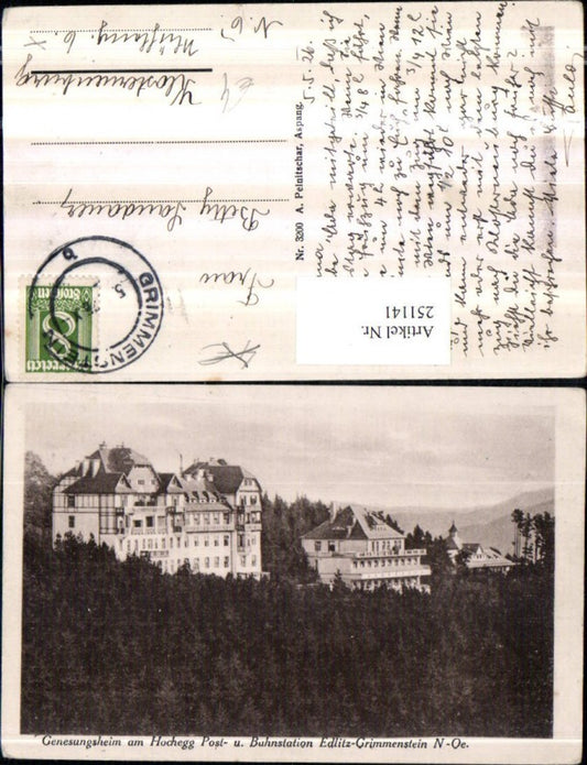 251141,Genesungsheim am Hochegg Post- u. Bahnstation Edlitz-Grimmenstein