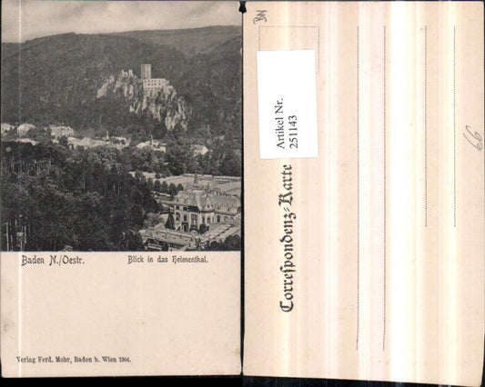251143,Baden Blick in das Helenental Burg Ruine