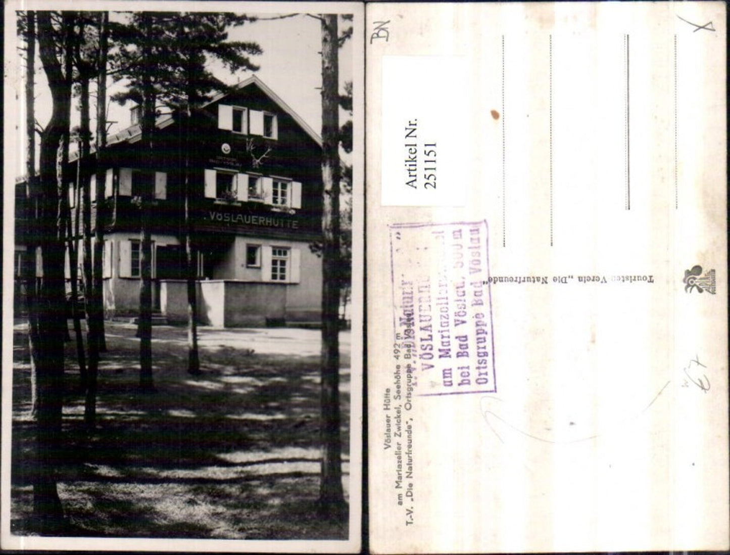 251151,Vöslauer Hütte am Mariazeller Zwickel b. Bad Vöslau