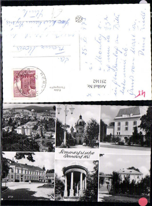 251162,Berndorf Totale Kirche Tempel Realgymnasium Schule Landeskindergarten Europa Mehrbildkarte