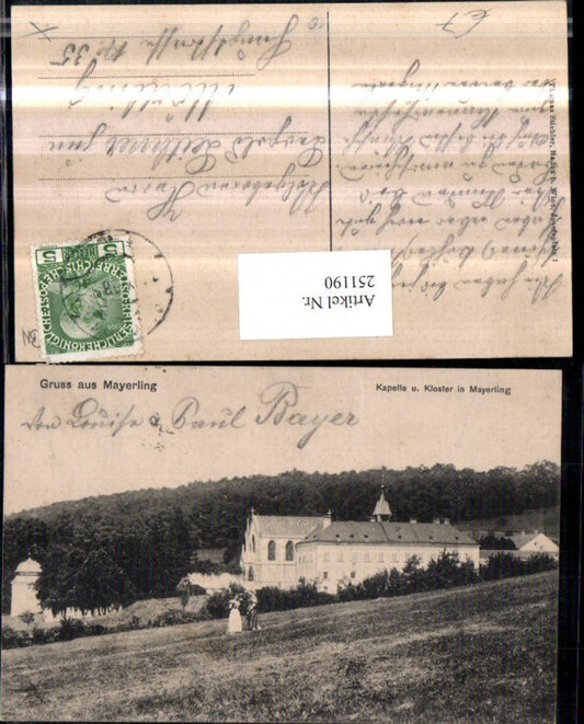 251190,Gruß aus Mayerling Kapelle u. Kloster