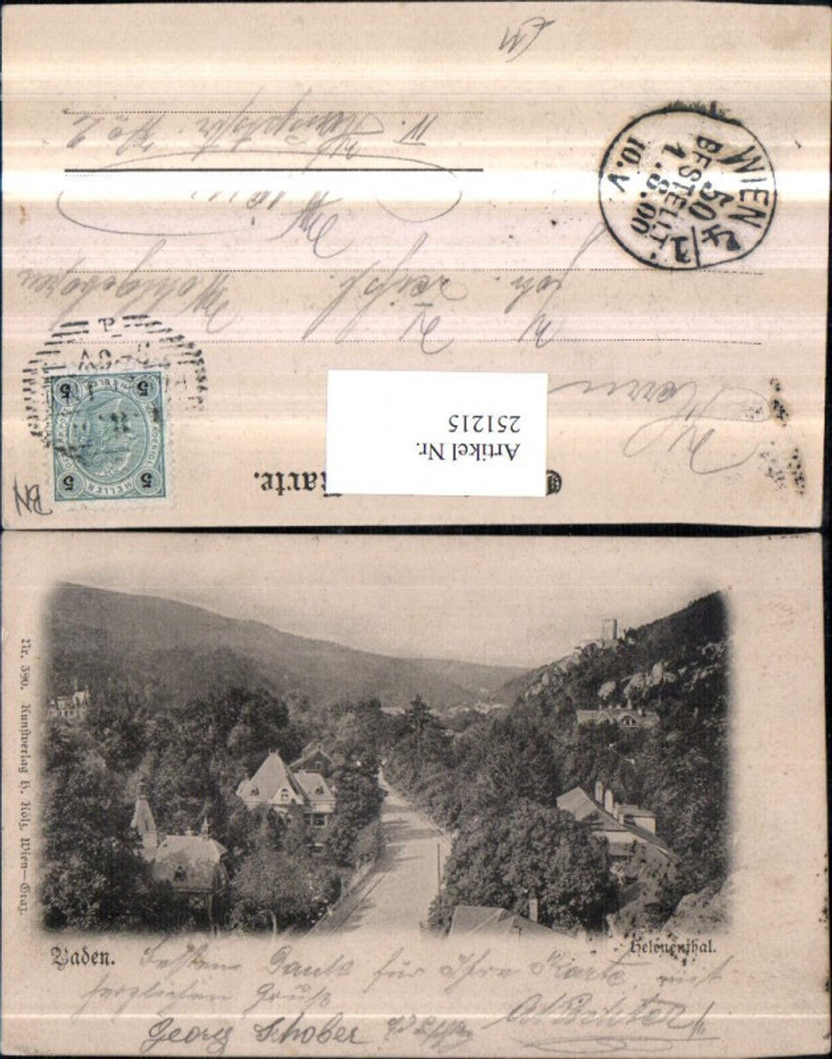 251215,Baden b. Wien Helenental Teilansicht Ruine