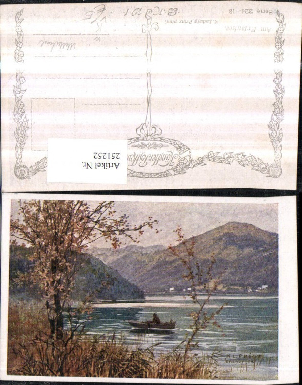 251252,Künstler AK Ludwig Prinz Erlaufsee See b. Mitterbach Partie Ruderboot pub Brüder Kohn B.K.W.I. 226/13