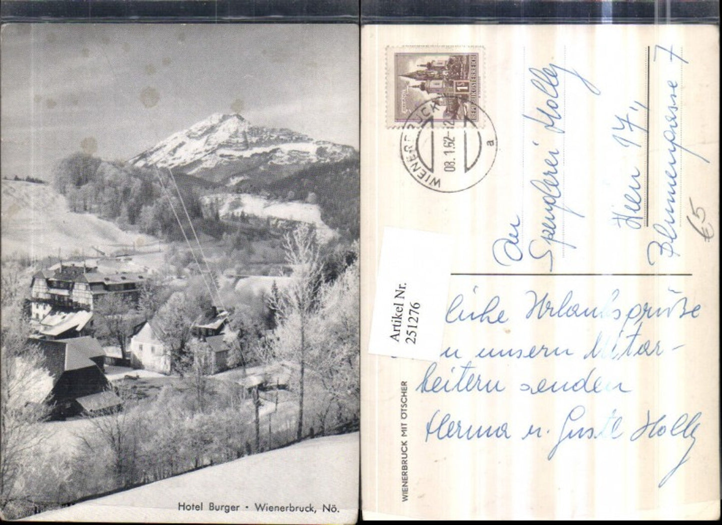 251276,Wienerbruck Hotel Burger m. d. Ötscher Winterbild