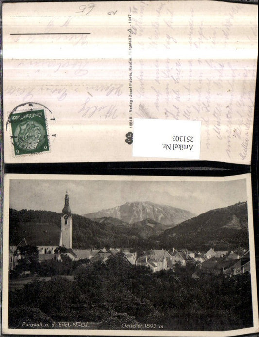 251303,Purgstall an d. Erlauf Erlaf Teilansicht Kirche m. Ötscher