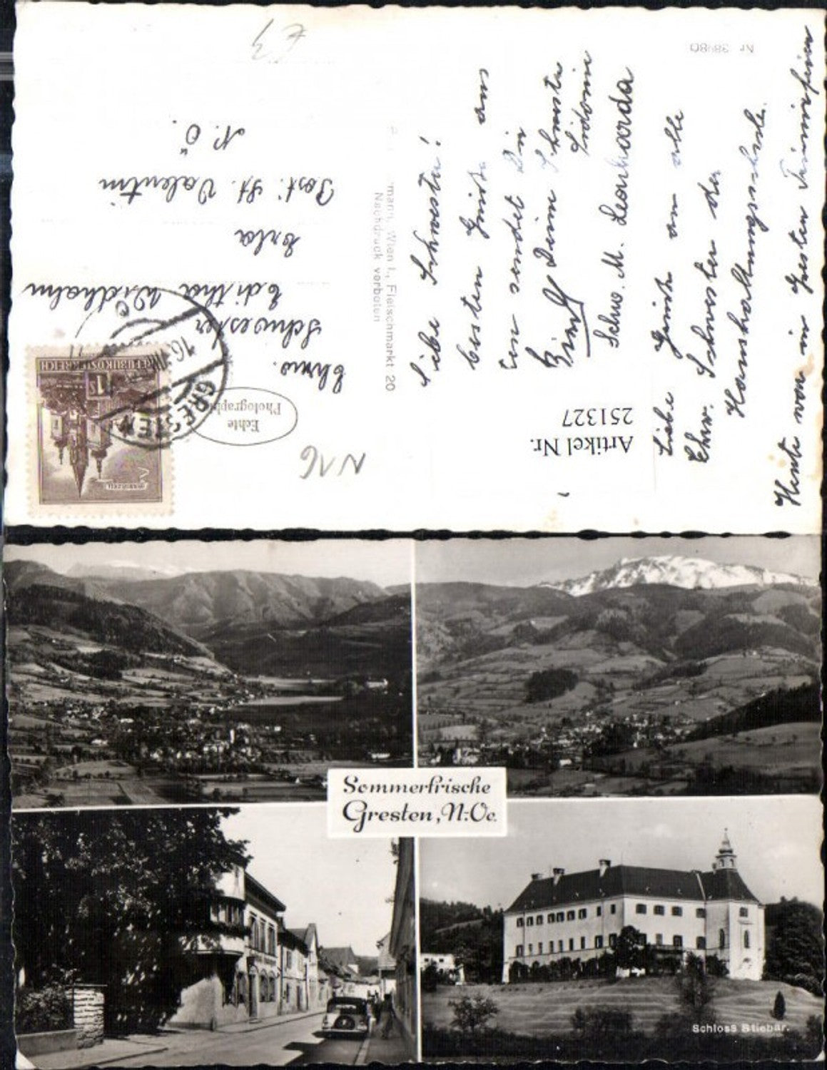 251327,Gresten Totale Schloss Stiebar Straßenansicht Gasthof Zubegger Mehrbildkarte