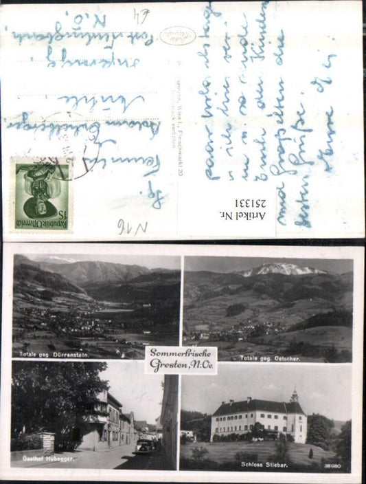 251331,Gresten Totale m. Dürnstein u. Ötscher Schloss Stiebar Gasthof Hubegger