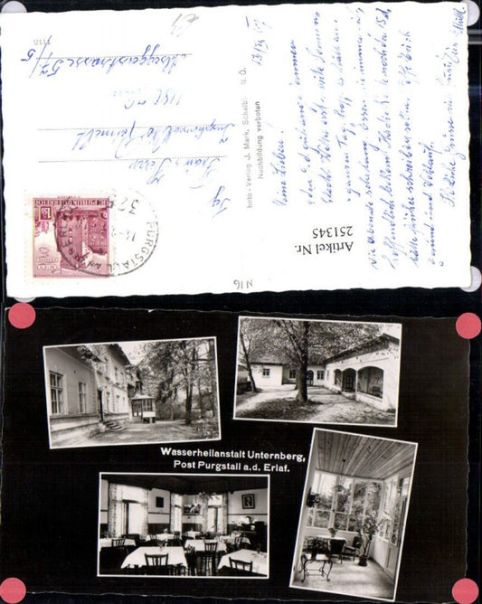 251345,Purgstall an d. Erlauf Wasserheilanstalt Kneippanstalt Unternberg Mehrbildkarte