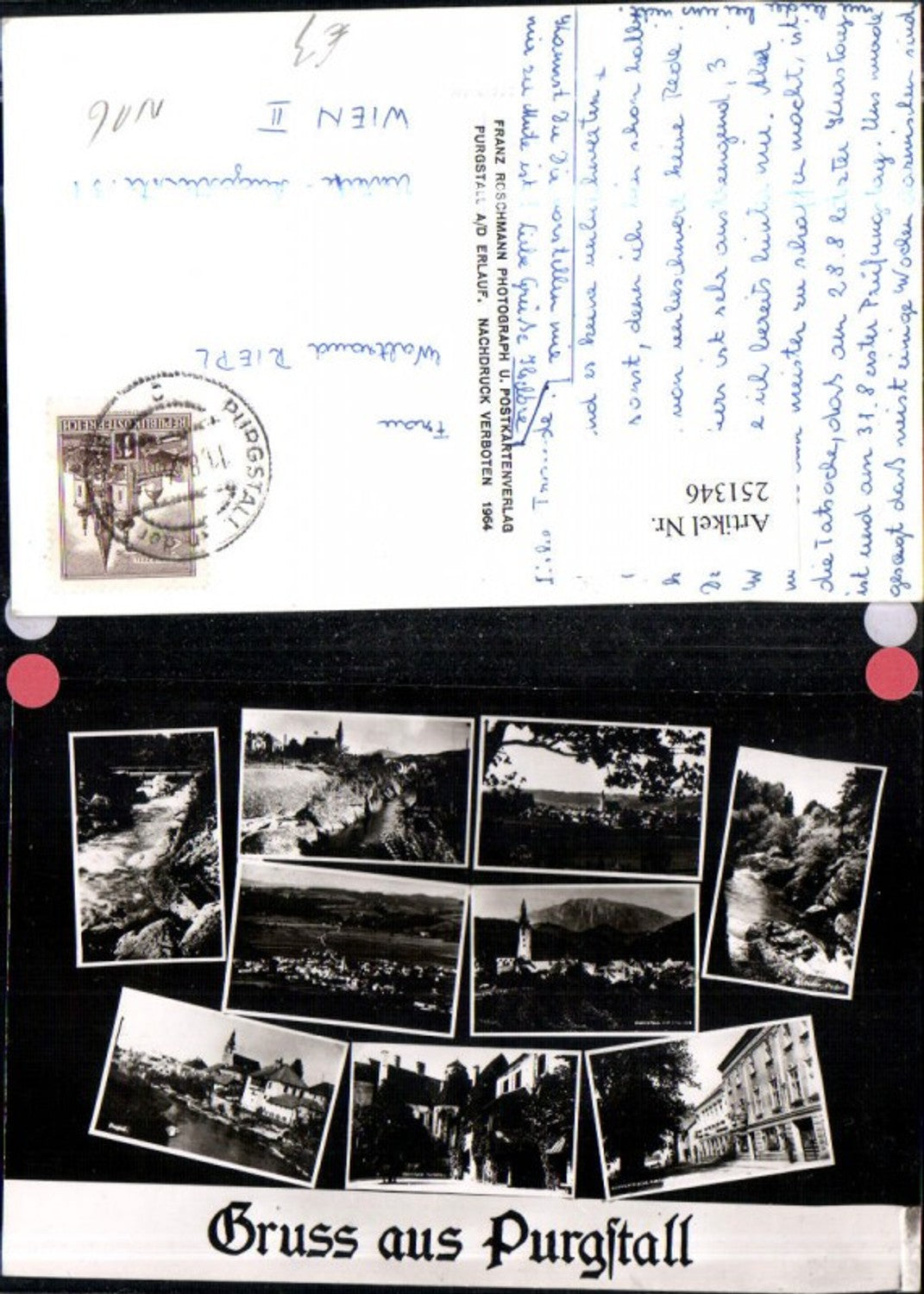 251346,Gruß aus Purgstall Totale Schloss Hof Straßenansicht Mehrbildkarte