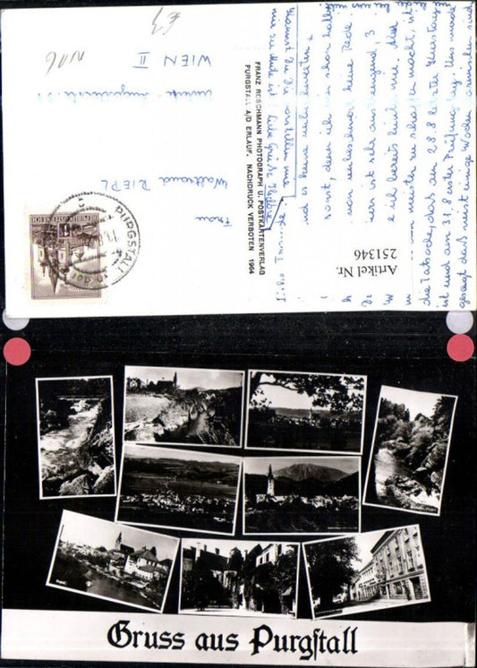 251346,Gruß aus Purgstall Totale Schloss Hof Straßenansicht Mehrbildkarte