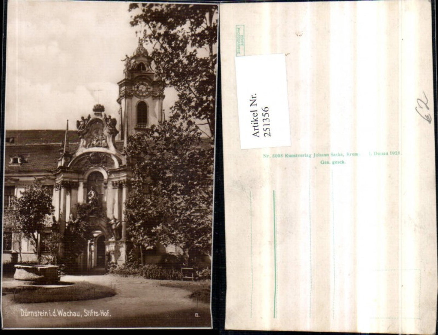 251356,Dürnstein in d. Wachau Stifts-Hof Kirche Brunnen
