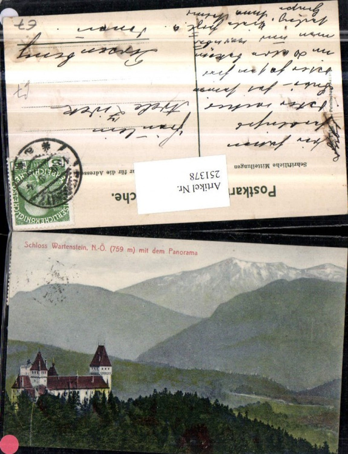 251378,Schloss Burg Wartenstein b. Raach am Hochgebirge m. d. Panorama