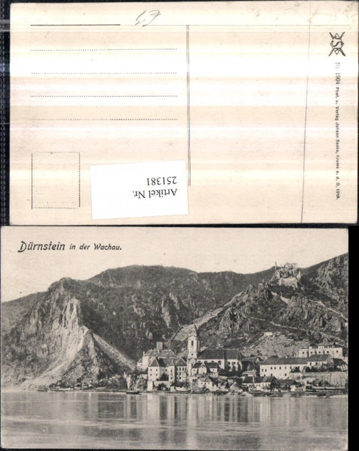 251381,Dürnstein in d. Wachau Totale m. Ruine