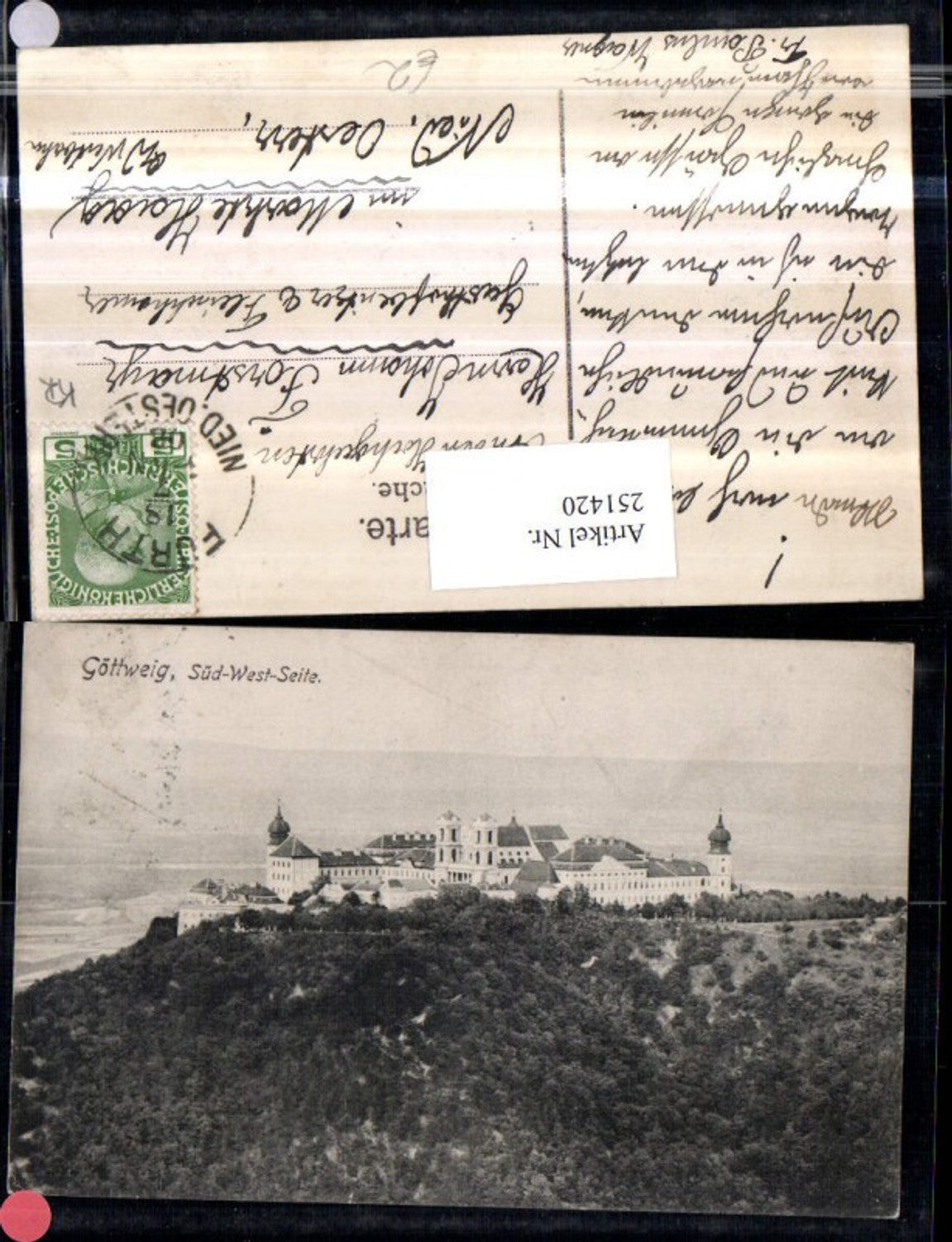 251420,Göttweig Stift Süd-West-Seite b. Furth