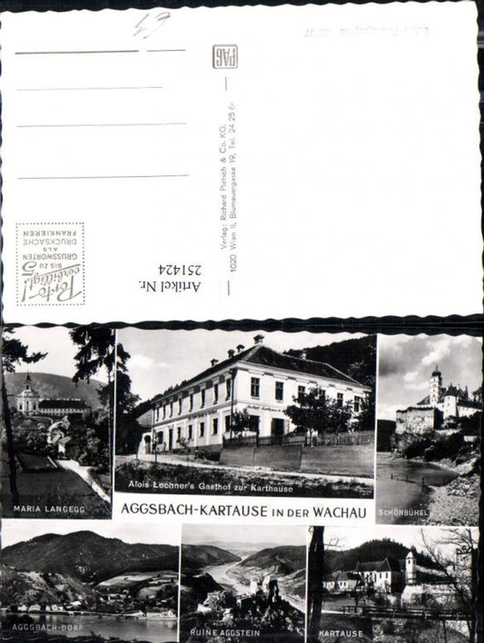 251424,Aggsbach-Kartause in d. Wachau Totale Maria Langegg Ruine Aggstein Schönbühel Mehrbildkarte