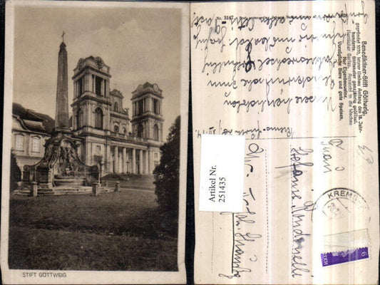 251435,Benediktiner-Stift Göttweig b. Furth Brunnen Säule Obelisk