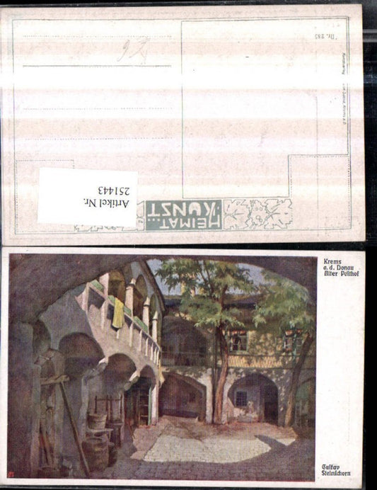 251443,Künstler AK Gustav Steinschorn Krems an d. Donau Alter Posthof