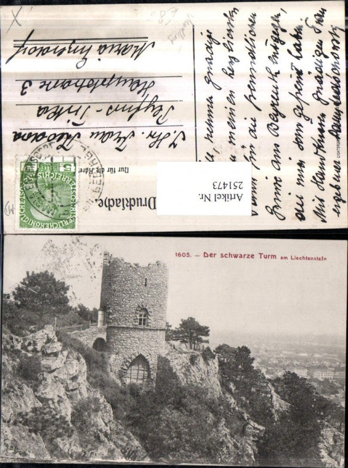 251473,Der schwarze Turm am Liechtenstein b. Mödling