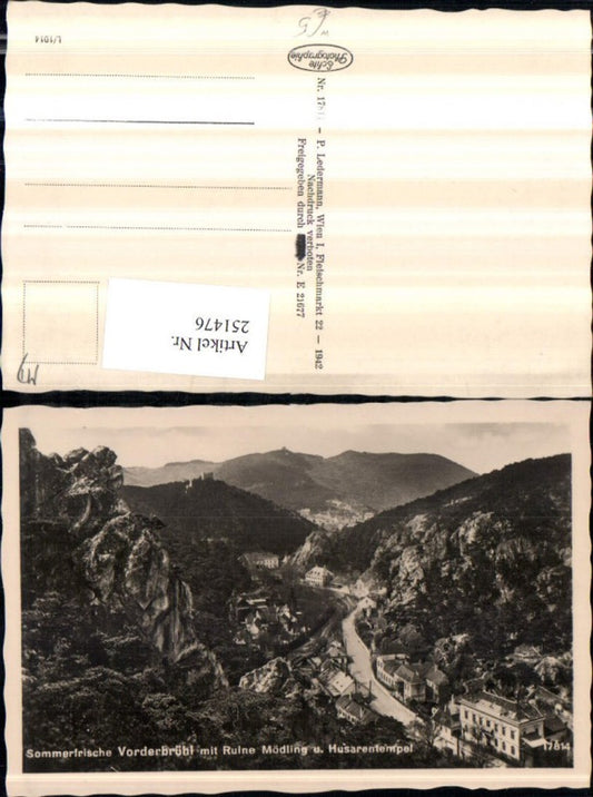 251476,Vorderbrühl Totale m. Ruine Mödling u. Husarentempel b. Mödling