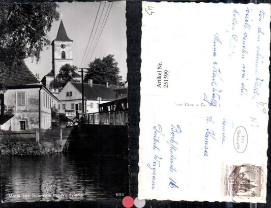 251599,Motiv aus Schrems im Waldviertel Kirchenturm Weinhaus