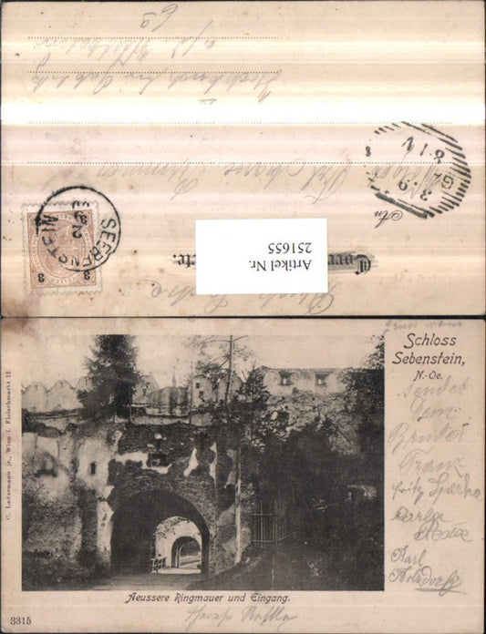 251655,Schloss Sebenstein Äußere Ringmauer u. Eingang