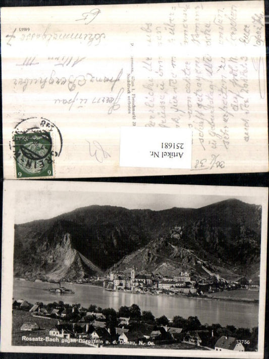 251681,Rossatz-Bach Totale geg. Dürnstein an d. Donau Totale m. Ruine