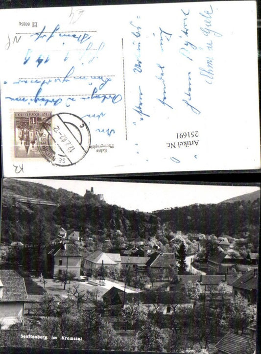 251691,Senftenberg im Kremstal Teilansicht m. Ruine