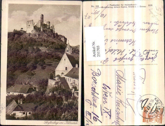 251703,Senftenberg im Kremstale Kirche u. Ruine