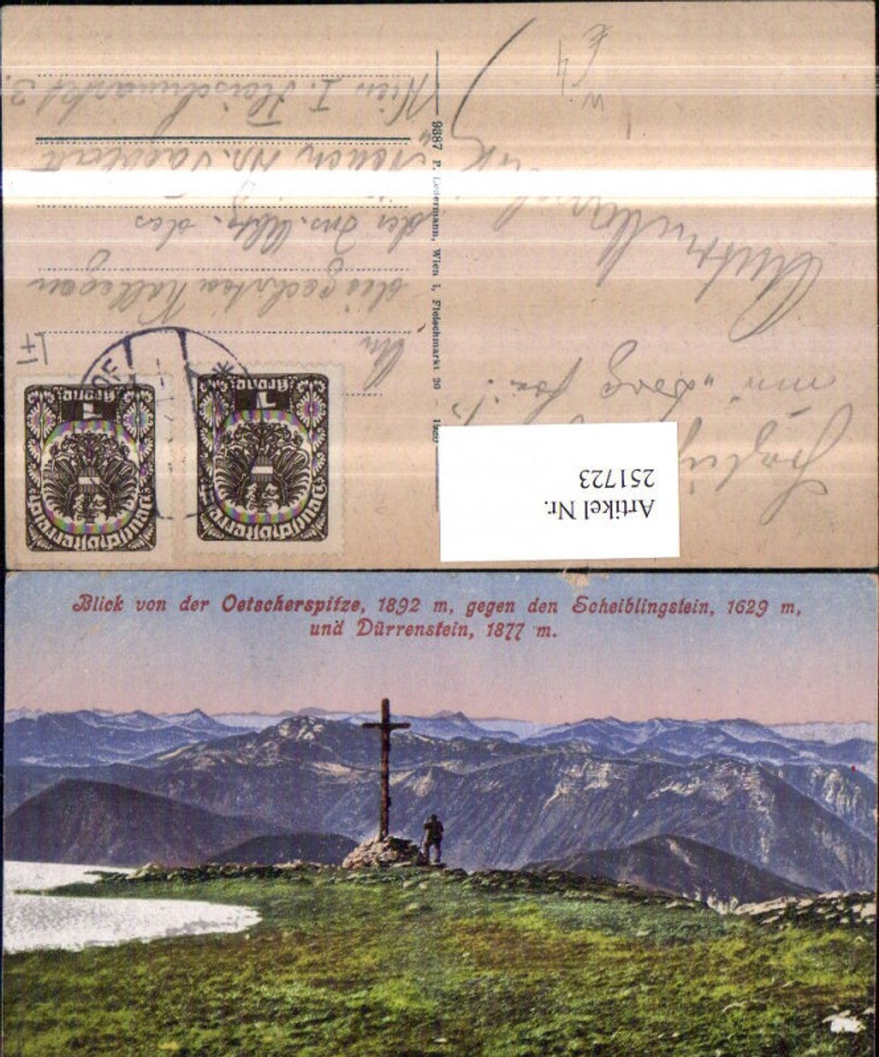 251723,Blick von d. Ötscherspitze b. Lackenhof geg. d. Scheiblingstein u. Dürrenstein