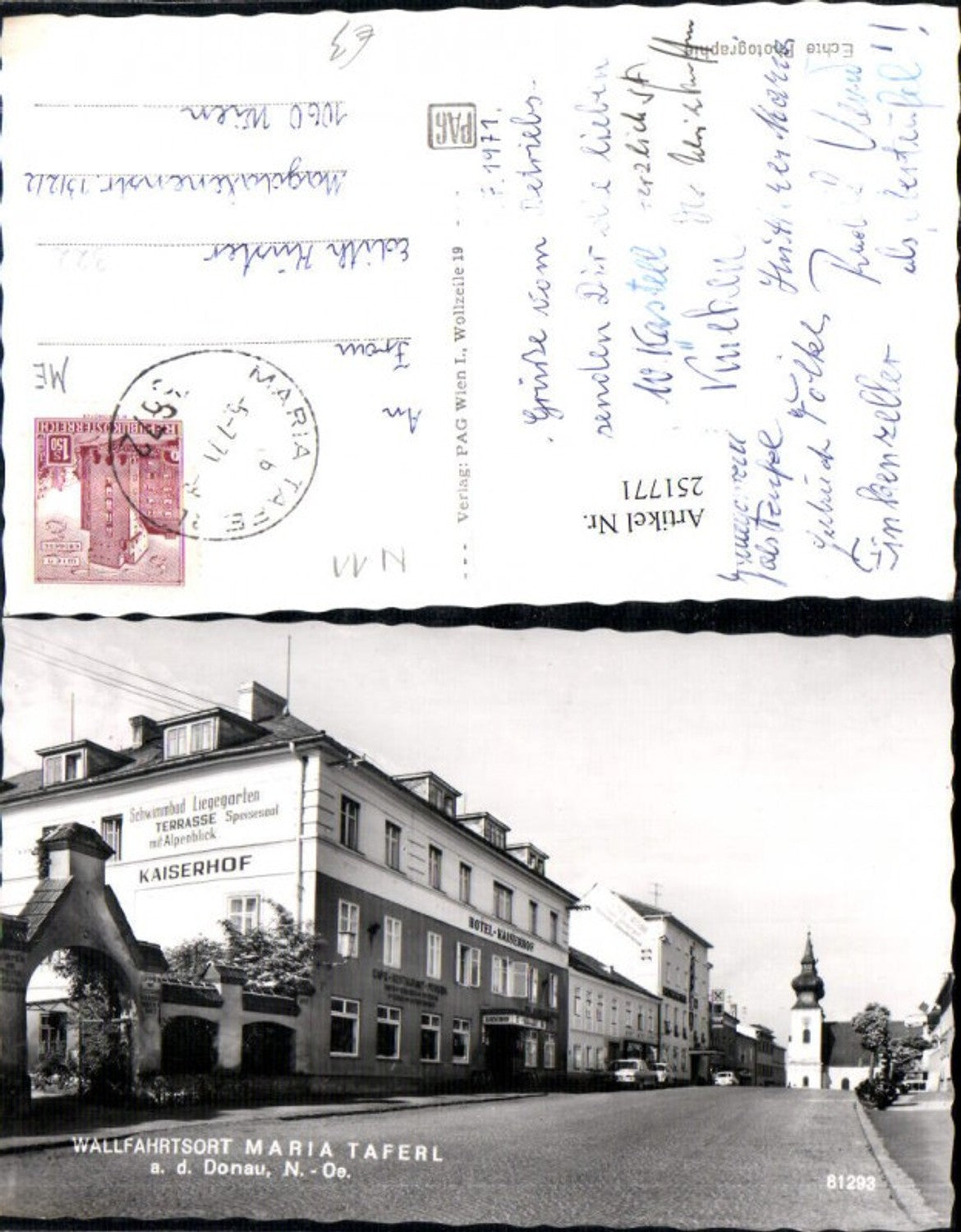 251771,Wallfahrtsort Maria Taferl an d. Donau Straßenansicht Hotel Kaiserhof Kirche