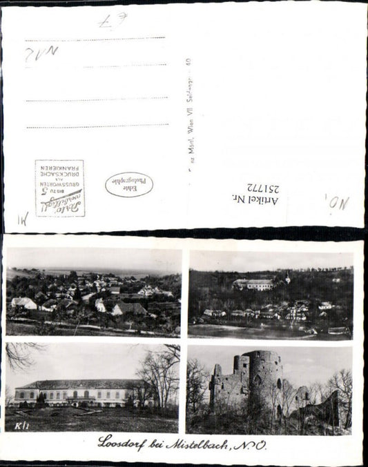 251772,Loosdorf b. Mistelbach Totale Burg Ruine Schloss Mehrbildkarte