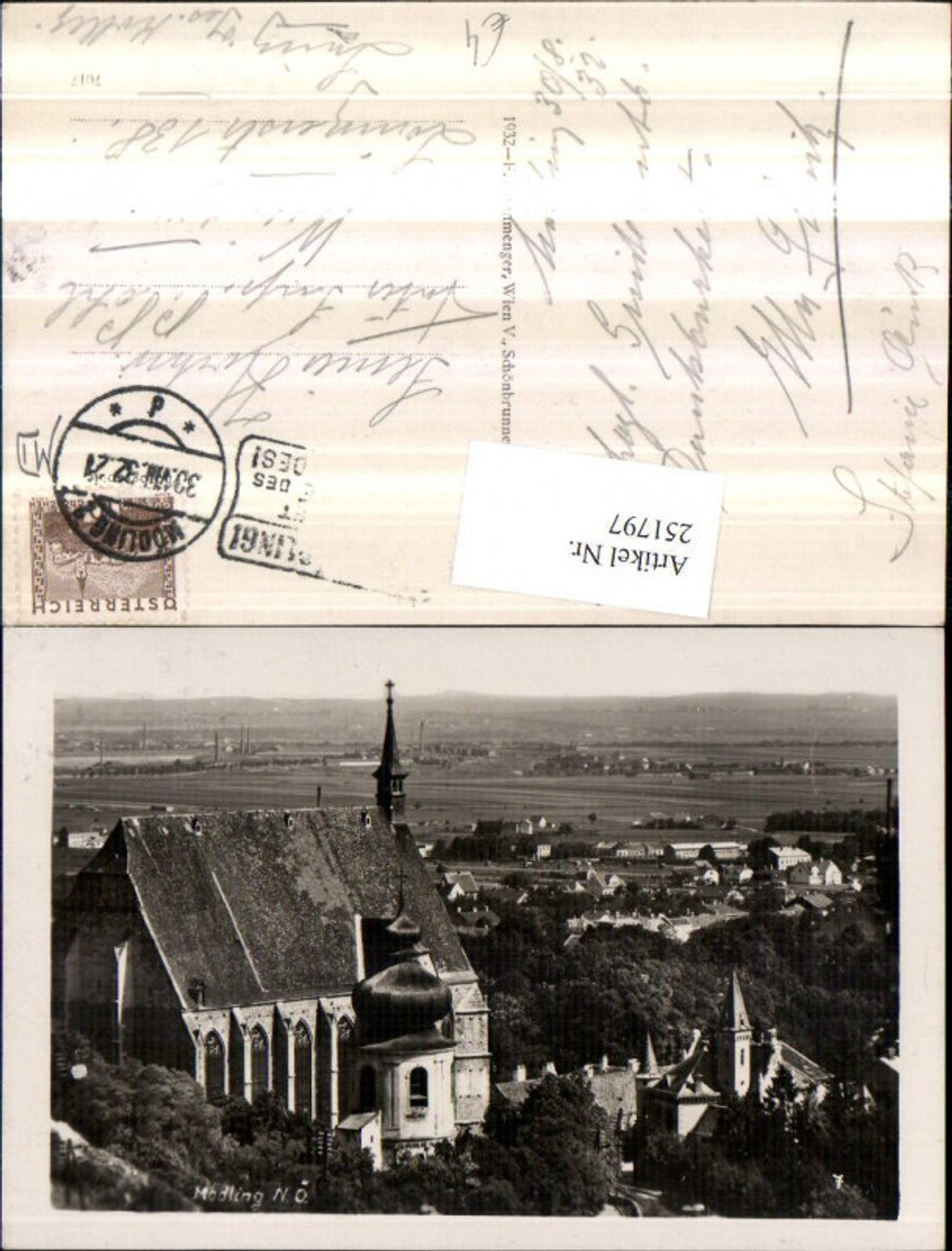 251797,Mödling Teilansicht Kirche