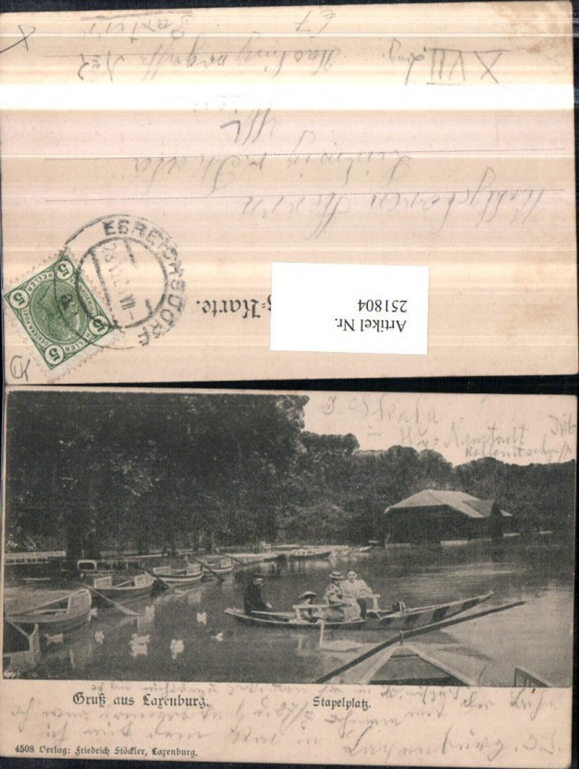 251804,Gruß aus Laxenburg Stapelplatz Teich Ruderboote