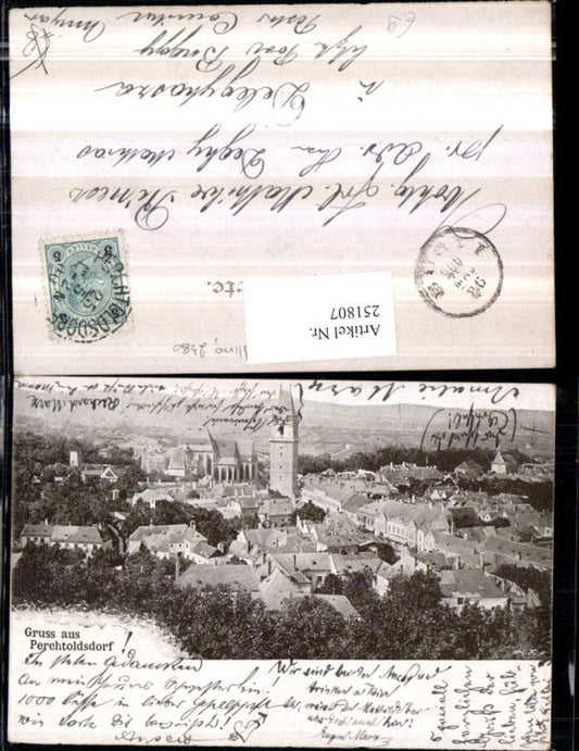 251807,Gruß aus Perchtoldsdorf Totale Stadtturm