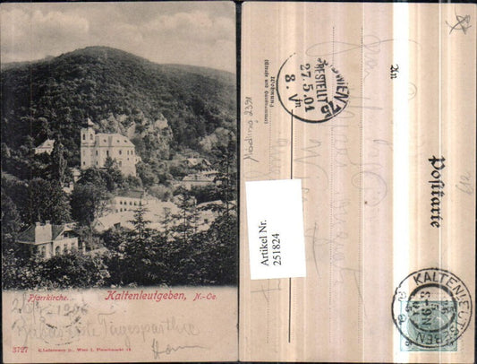 251824,Kaltenleutgeben Teilansicht m. Pfarrkirche Kirche