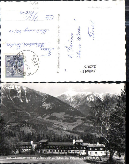 252075,Kur- u. Erholungsheim Raxblick geg. Schneeberg b. Prein